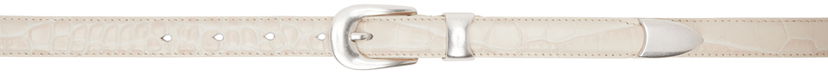 Pojasevi OUR LEGACY Croc Embossed Leather Belt Bijela | A42482V