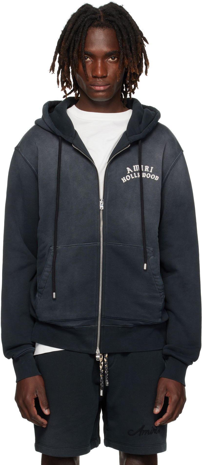 Dukserice AMIRI AMIRI Hollywood Zip Hoodie Crna | AMJYHD1132