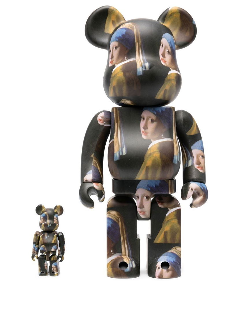 Kolekcionarsko Medicom Toy 100% + 400% Johannes Vermeer Girl BE@RBRICK set - Black Crna | 14VERMEER18794502