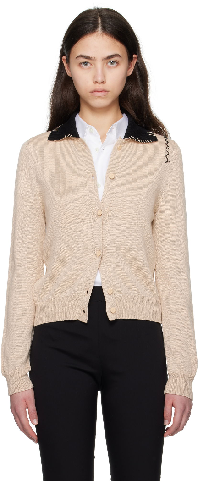Džemper Marni Marni Mending Knit Cardigan Bež | CDMD0404Q0 UFCN54