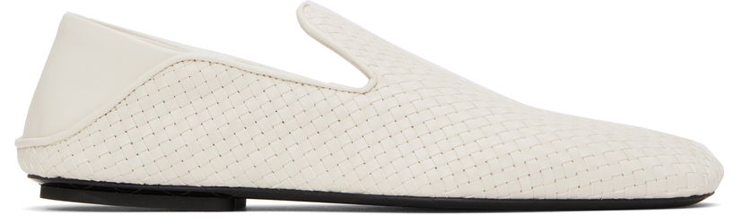 Njega cipela Bottega Veneta Bottega Veneta Adamo Woven Slippers Bijela | 807010 V4VE0