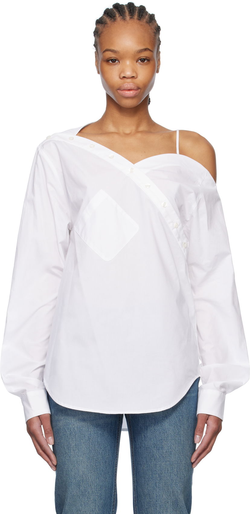 Košulja Coperni Coperni One Shoulder Shirt Bijela | COPCH52F2010
