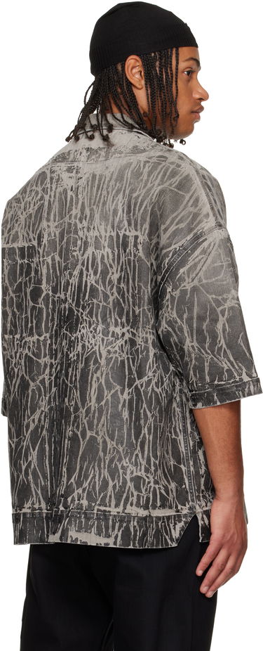 Košulja Rick Owens DRKSHDW Concordians Magnum Tommy Short-Sleeve Patterned Denim Shirt Siva | DU02E7294 SDWF, 2