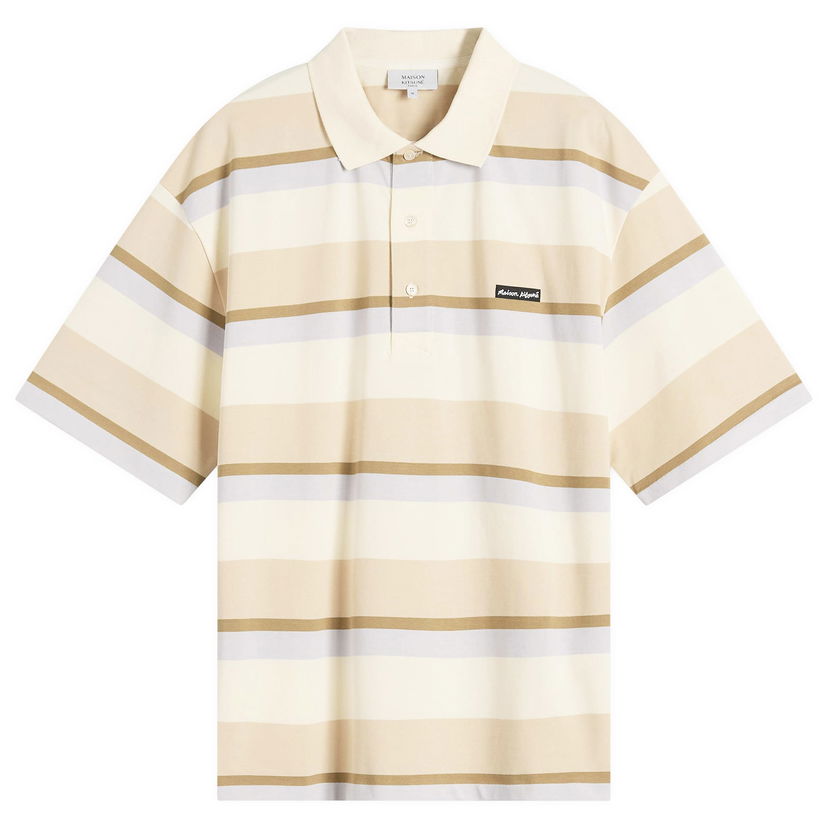 Polo majica MAISON KITSUNÉ Maison Kitsuné Striped Oversize Polo Bež | OM00206KJ7019-0233