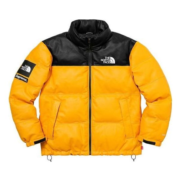 Pernata jakna Supreme Nuptse Leather  Jacket Žuta | SUP-FW17-618