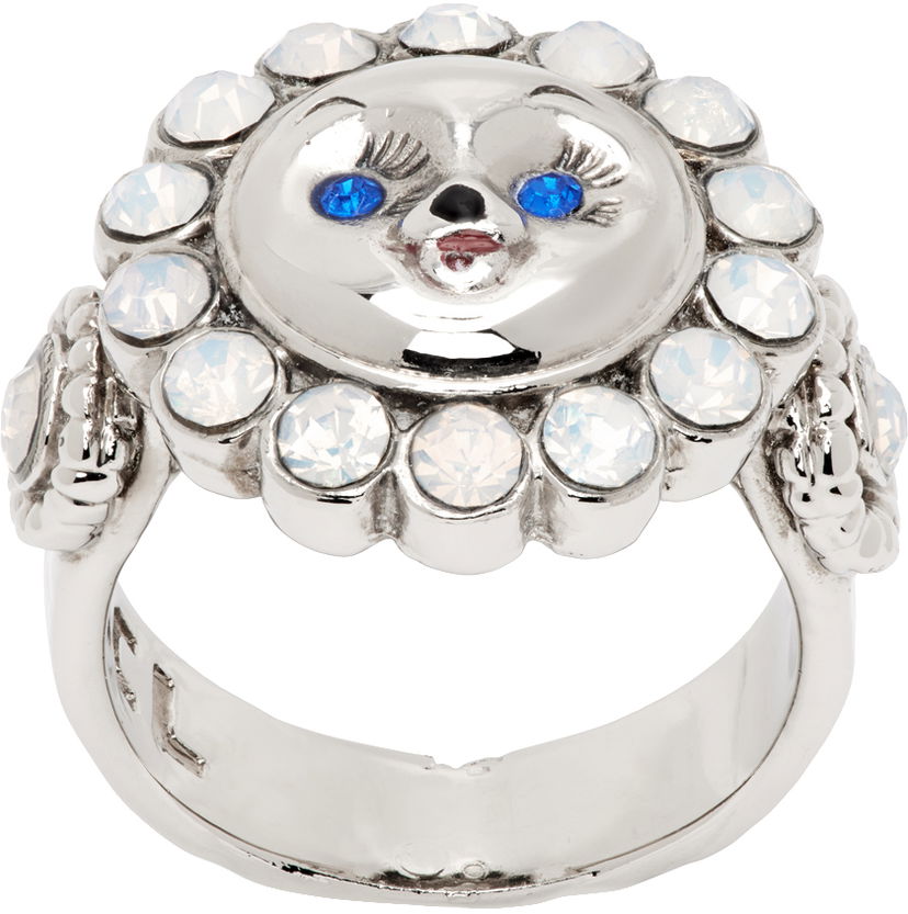 Prsten Chopova Lowena Crystal Embellished Silver Ring Metalik | 6455