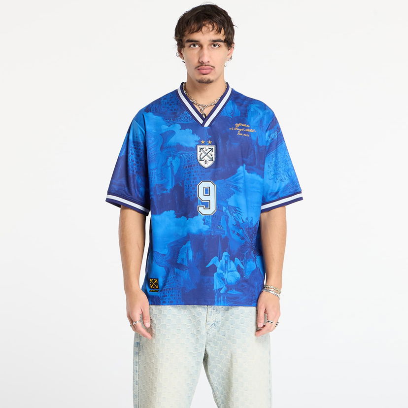 Dres Off-White World Paint Soccer S/S Tee Plava | OMAD00SF25JER0034610
