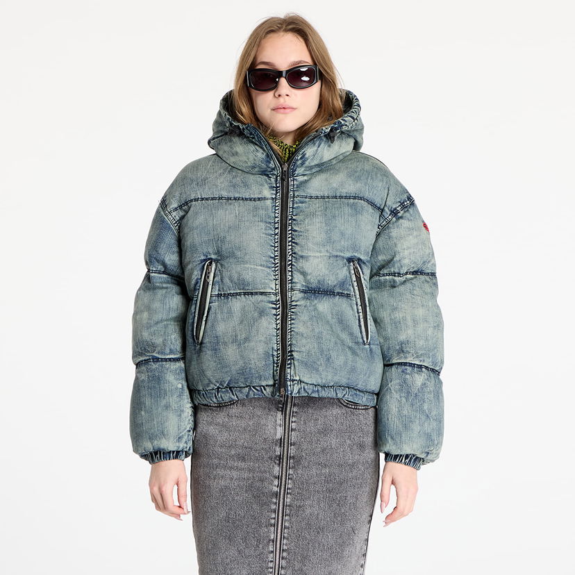 Pernata jakna Diesel Diesel W-Aves Cropped Puffer Jacket Plava | A14549_0SKAI Blue