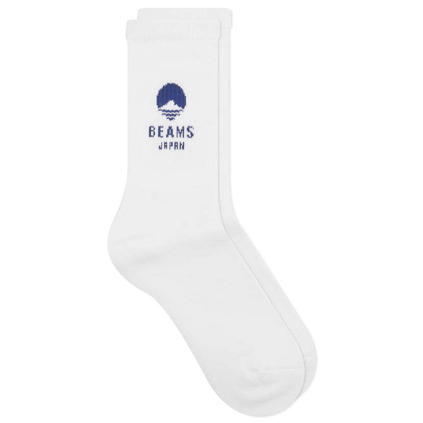 Čarape BEAMS Logo Socks, Size Large Bijela | 56430018655-2