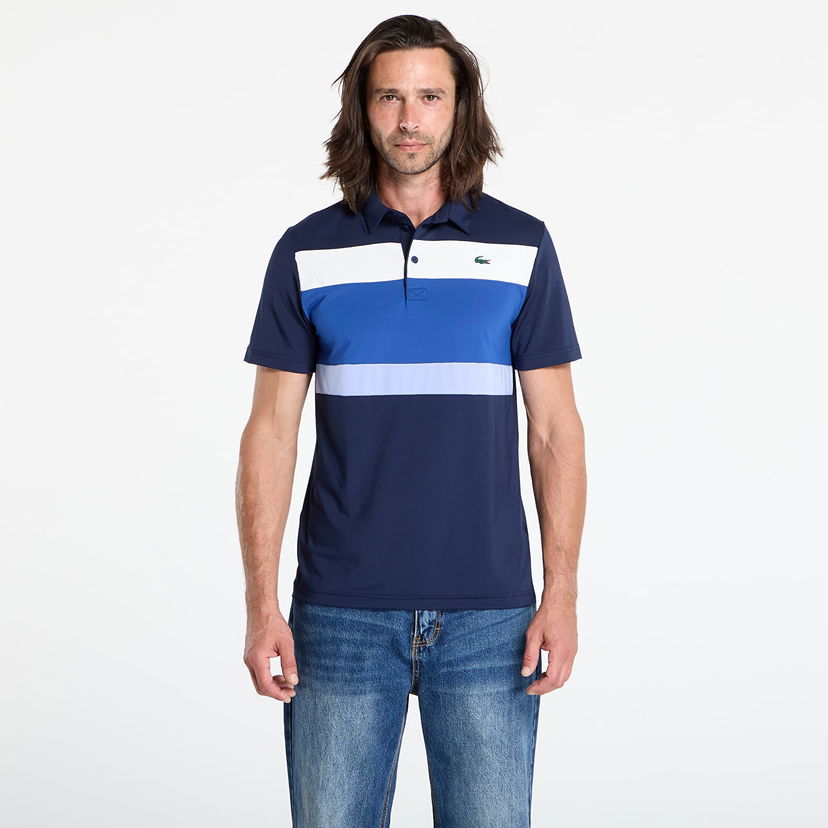 Polo majica Lacoste Lacoste Men's Short Sleeve Colorblock Polo Tamnoplava | DH8954 8IQ