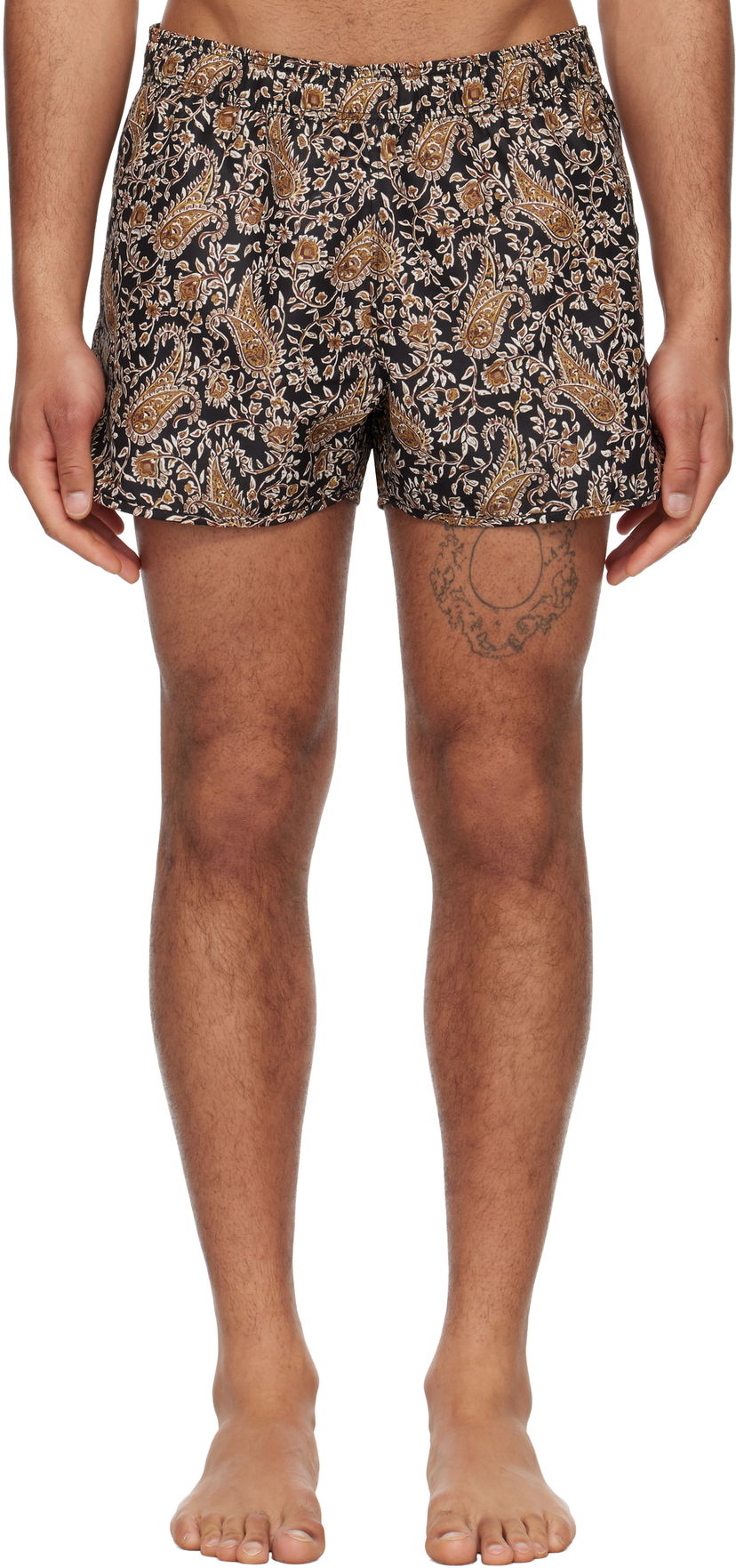 Kratke hlače ISABEL MARANT Isabel Marant Vicente Paisley Print Swim Shorts Crna | MB0010HA-C1P01H