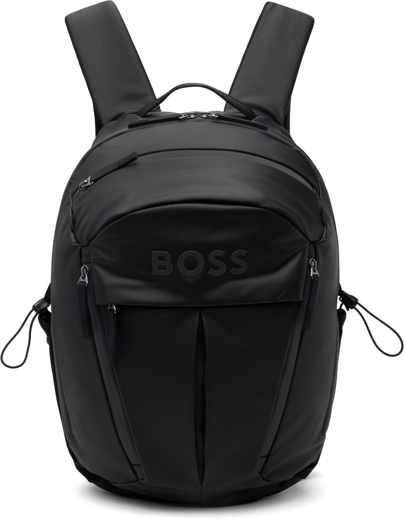 Ruksak BOSS Faux-Leather Logo Backpack Crna | 50548067