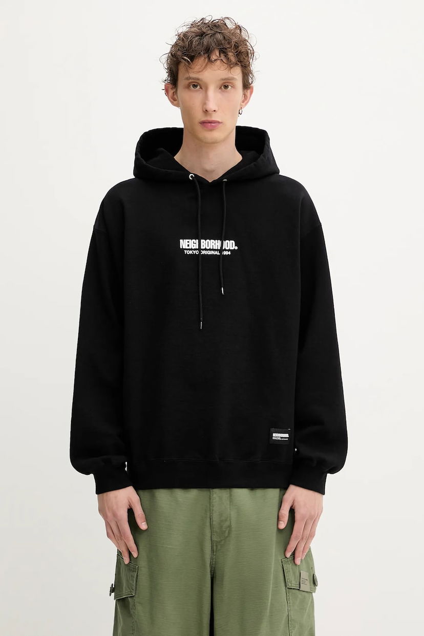 Dukserice Neighborhood NEIGHBORHOOD Solid Sweat Hoodie Crna | 251UWNH.CSM04