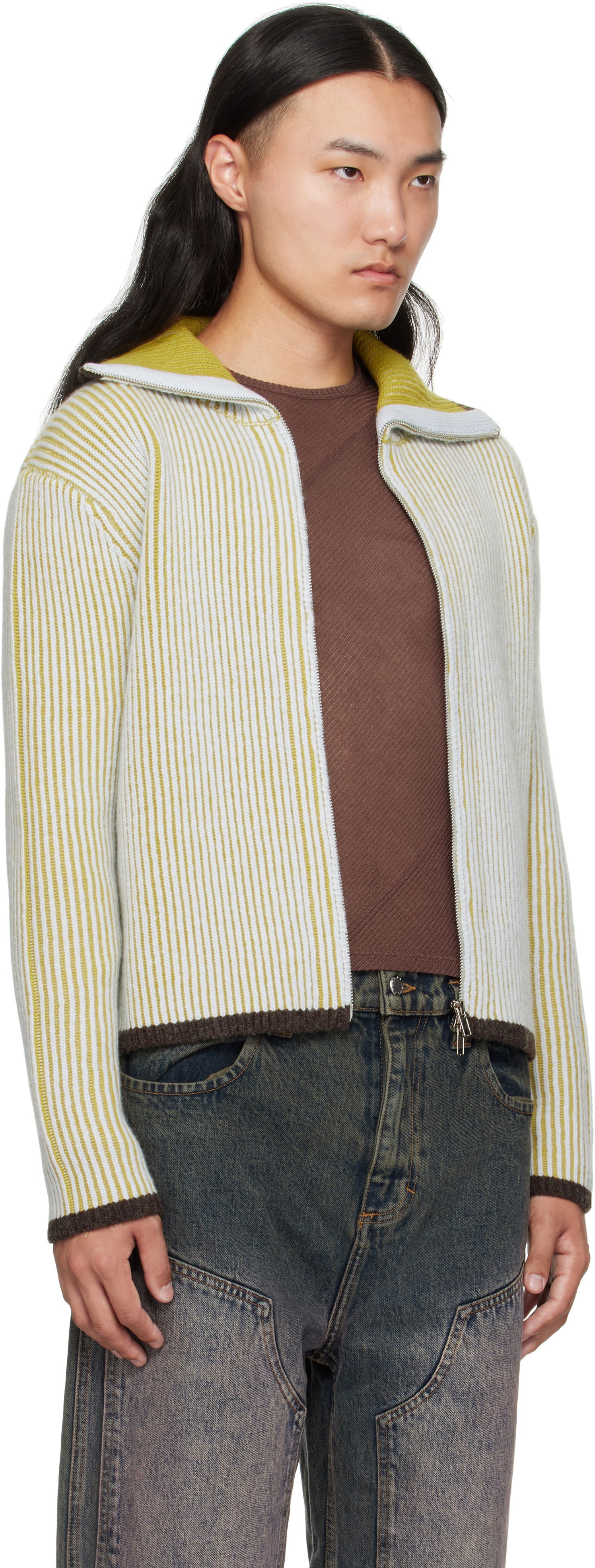 Džemper Eckhaus Latta Eckhaus Latta Huddle Zip Sweater Žuta | 8267-EL-PF25-C, 1