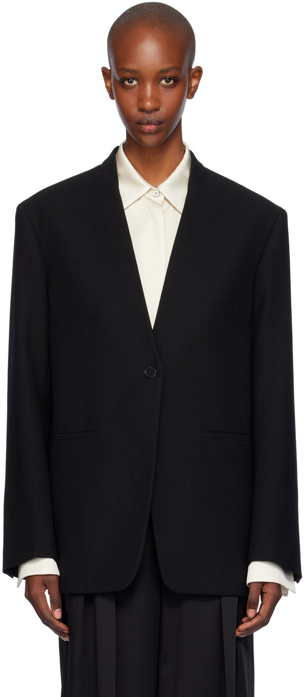 Prsluk Jil Sander Single-Breasted Blazer Crna | J02BN0178_J41556