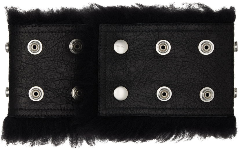 Šal Rick Owens Rick Owens Concordians Shearling Neck Band Crna | RU02E1433 LSHC