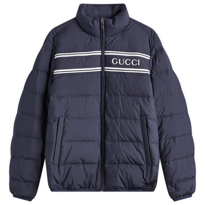 Pernata jakna Gucci Logo Lightweight Down Jacket Tamnoplava | 794821-Z8BTA-4215