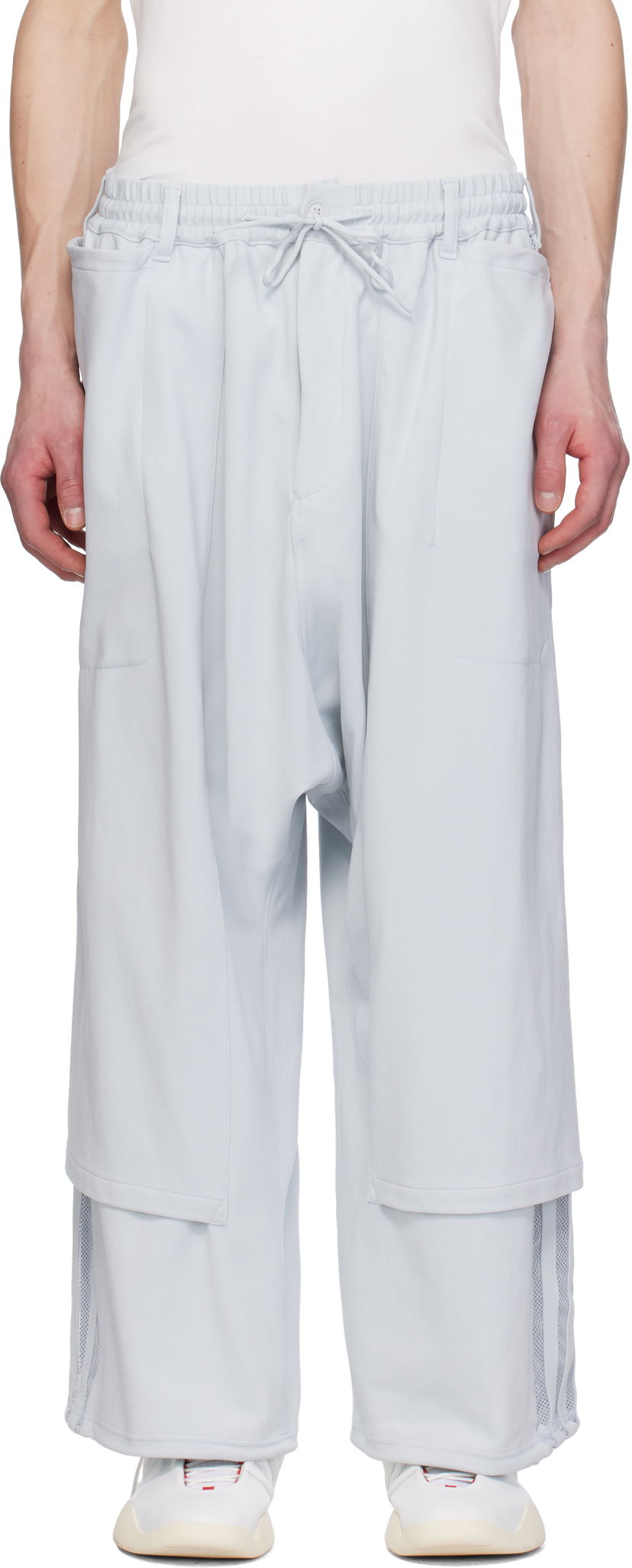 Trenirka Y-3 Y-3 3-Stripes Open Hem Sweatpants Siva | JM7831