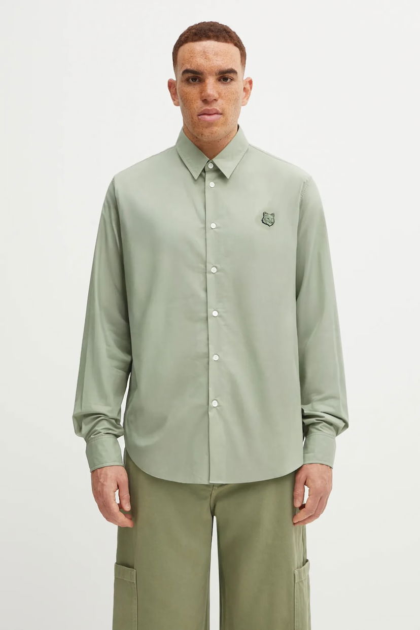 Košulja MAISON KITSUNÉ Bold Fox Head Relaxed Classic Collar Shirt Zelena | MM00403WC5042