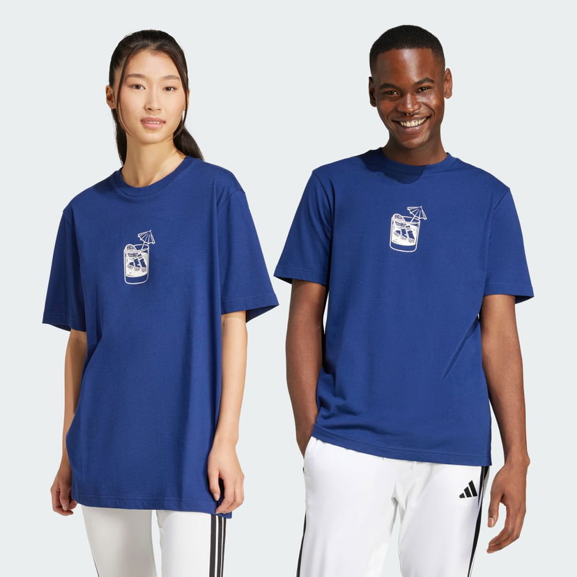 Majica kratkih rukava adidas Performance Lounge Drink Graphic Tee Plava | JJ4014