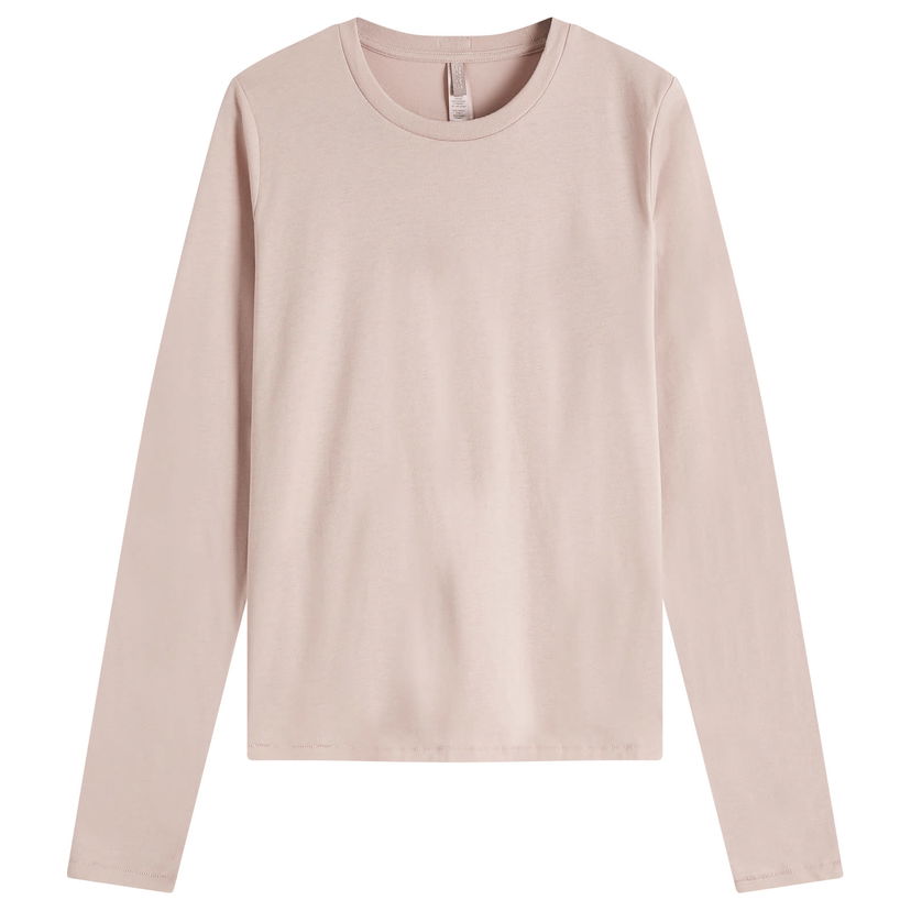 Majica kratkih rukava SKIMS SKIMS Relaxed Tees Long Sleeve T-Shirt, Size Large Ružičasta | LS-LST-6976W-FAWN