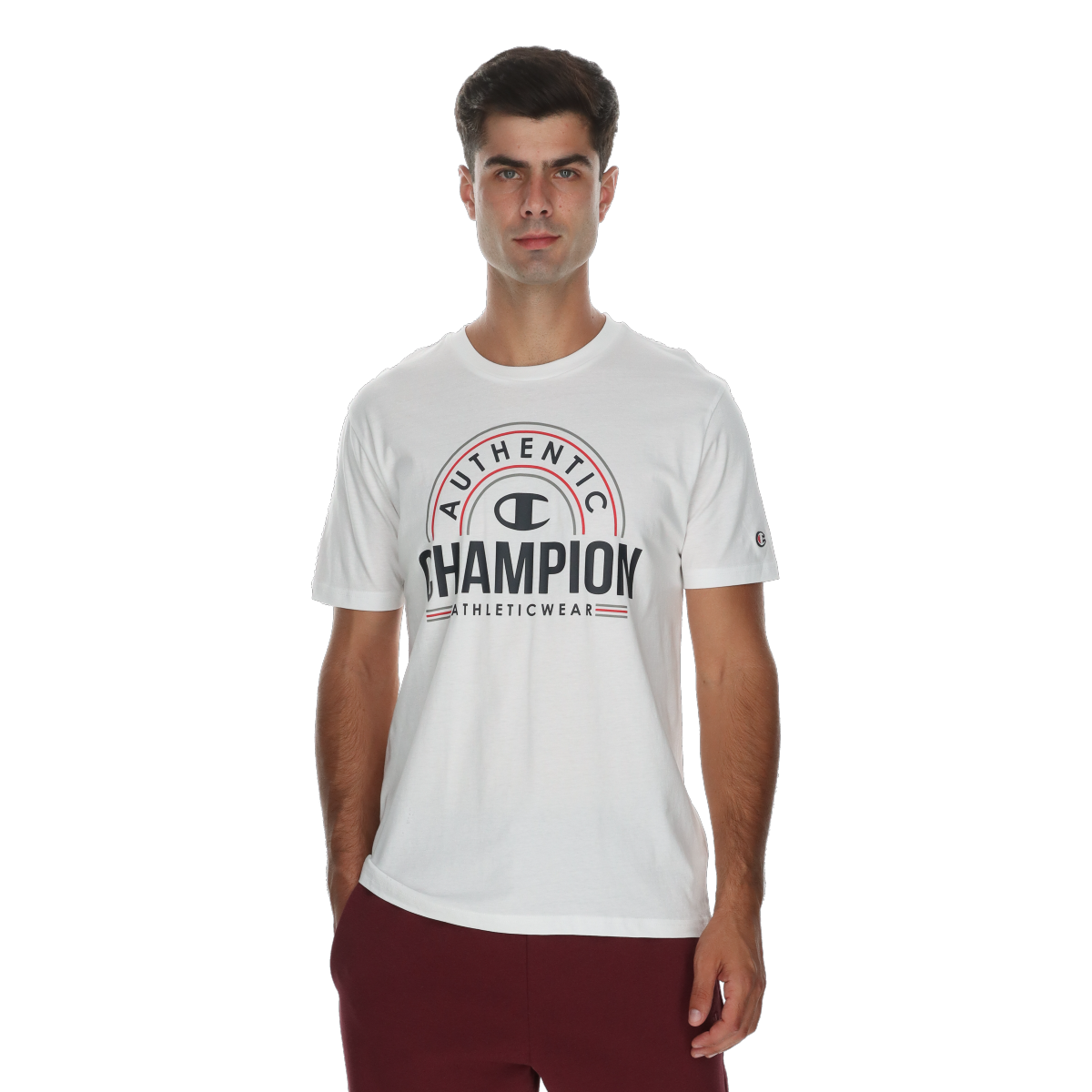 Majica kratkih rukava Champion Authentic Athleticwear Print Crewneck T-Shirt Bijela | 222088-WW001, 0