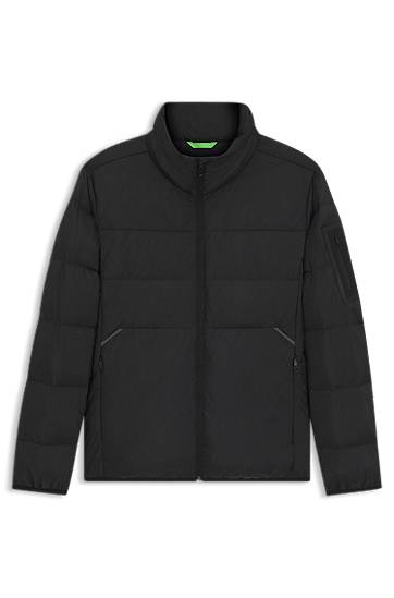 Pernata jakna BOSS Water-repellent down jacket with sleeve pocket Crna | 50544322