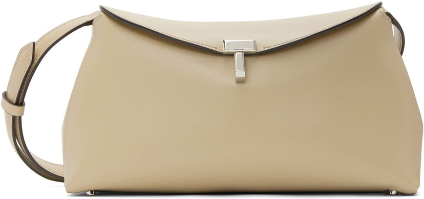 Torba za rame TOTEME Toteme T-Lock Leather Clutch Bež | 234-WAL950-LE0025