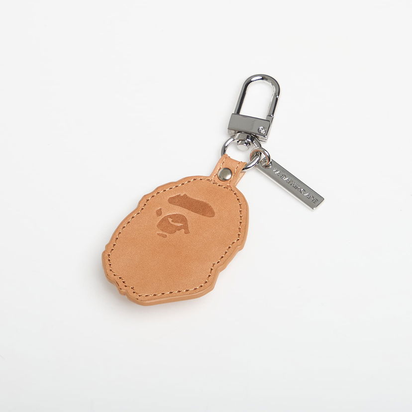 Privjesci za ključeve BAPE Ape Head Leather Keychain Bež | 001GDL801002MBRW