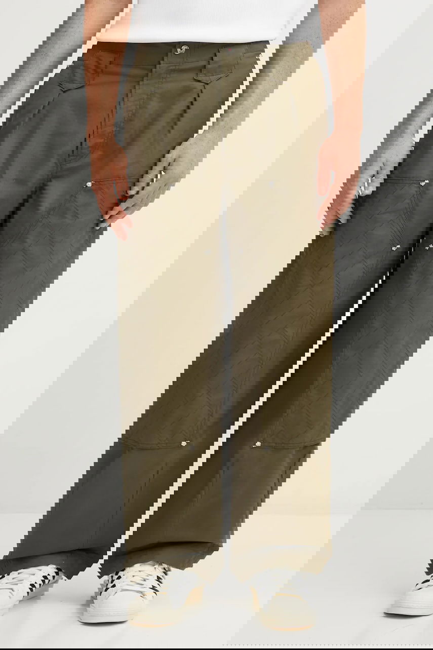 Hlače KENZO Weave Double Knee Pant Zelena | FF65PA2469HD, 0