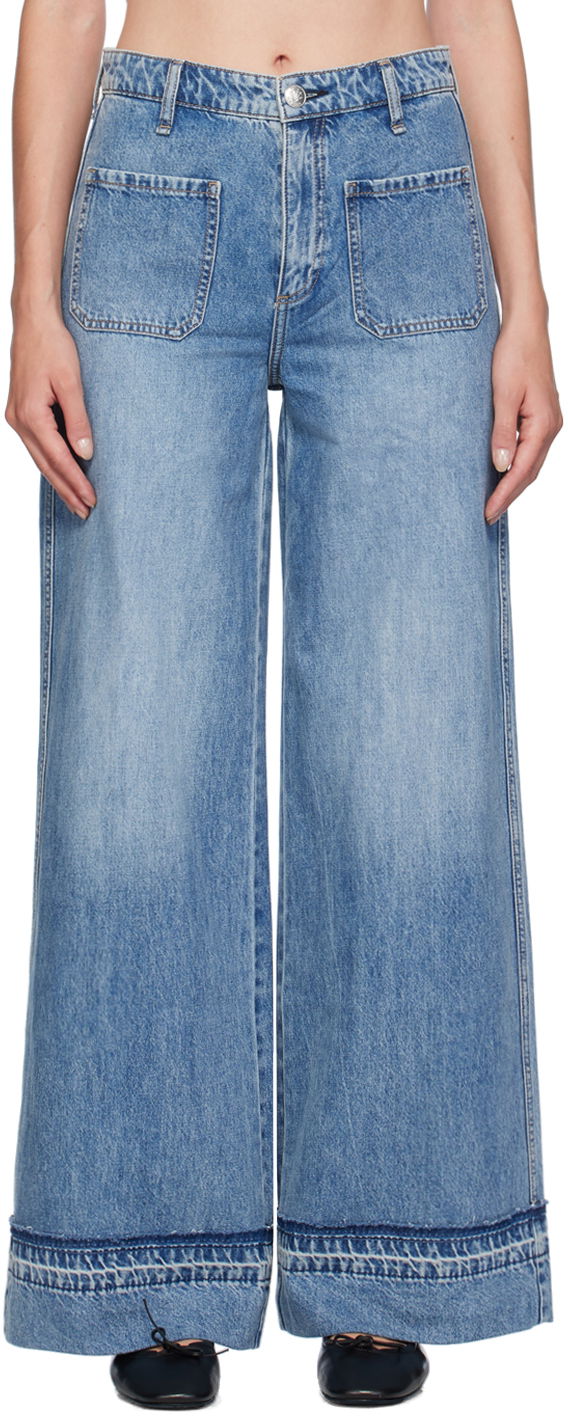Jeans rag & bone Rag & Bone Marina Wide Leg Jeans Plava | WDD24F2641F2LI