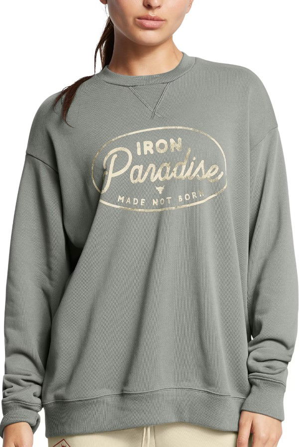 Džemper Under Armour Project Rock Heavyweight Crew Sweatshirt Zelena | 1386444-709