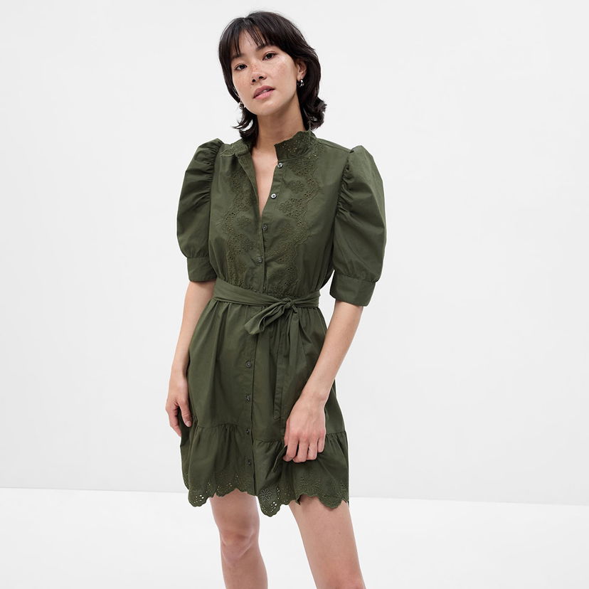 Haljina GAP Mini Shirtdress Deep Depths Green Zelena | 792564-00
