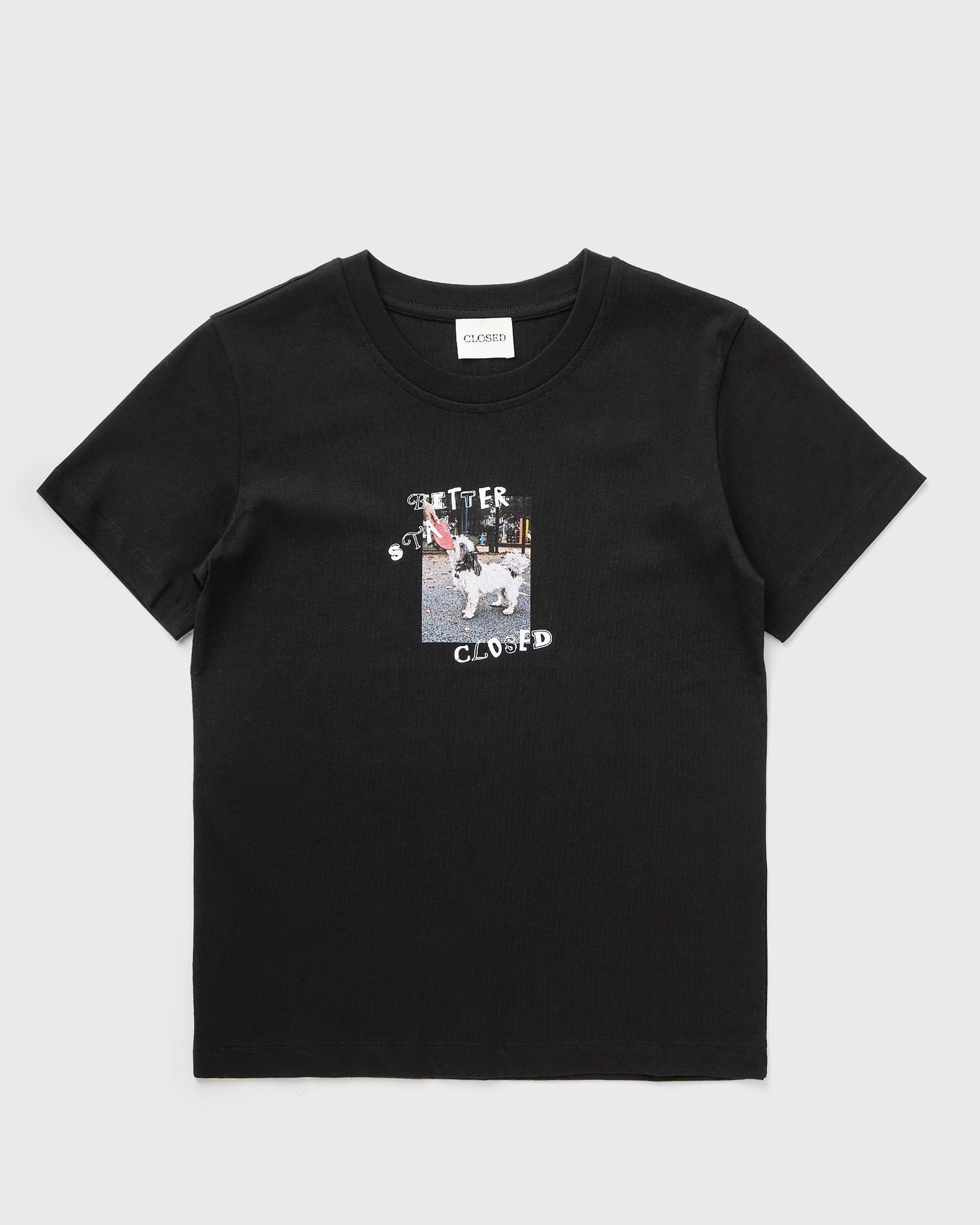Majica kratkih rukava CLOSED Printed T-Shirt with 'Better Stay Closed' Dog Graphic Crna | C95927-44H-PR-100, 0