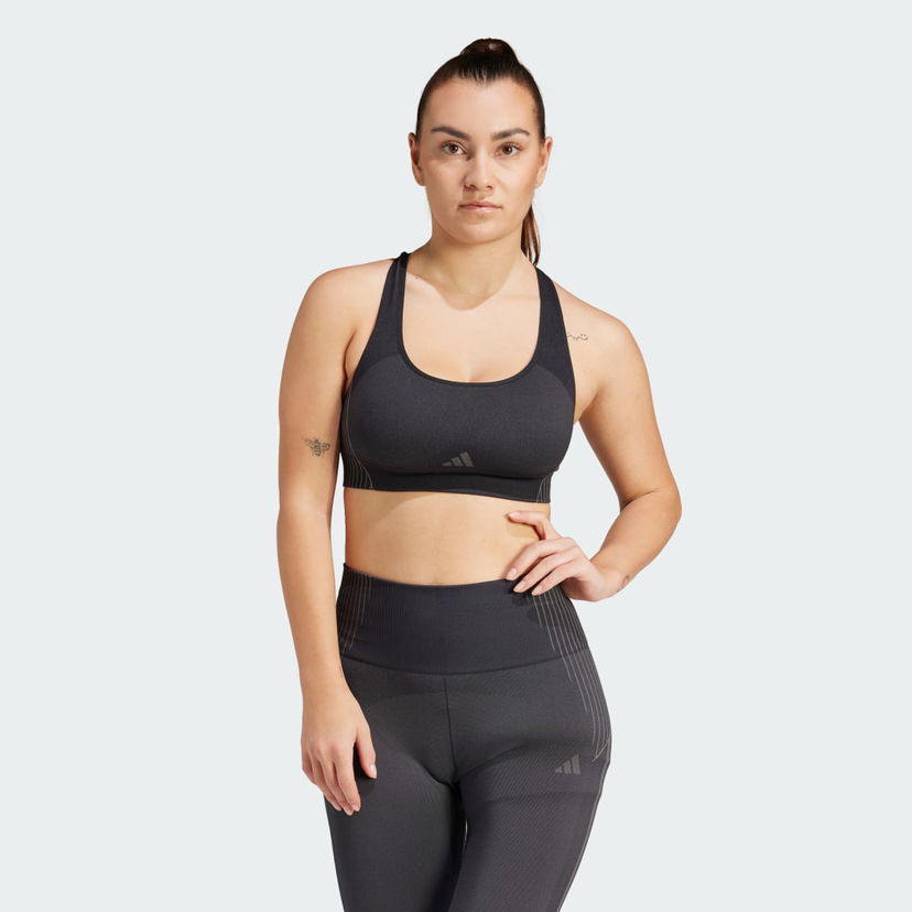 Grudnjak adidas Performance Aeroknit Light-Support Bra Crna | IQ3375