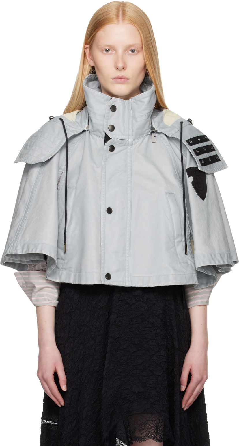 Jakna Burberry Burberry Hooded Capelet Jacket Siva | 8109388