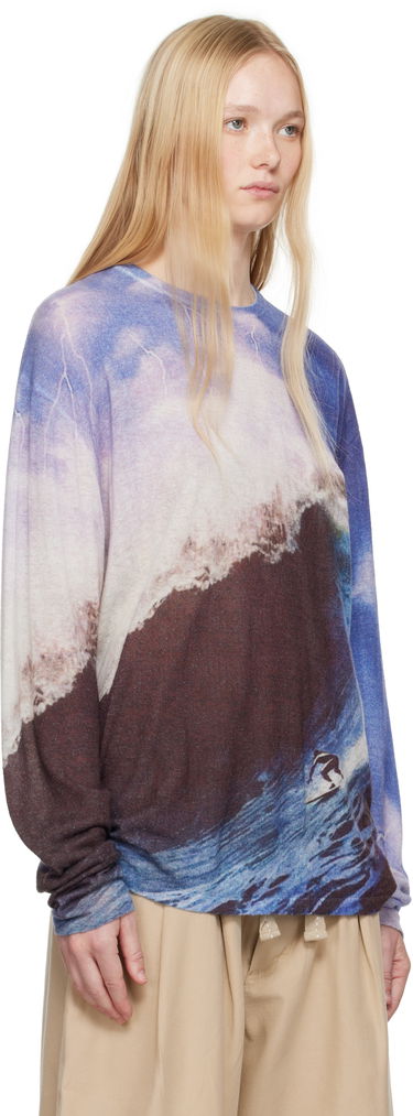 Džemper ERL ERL Wave Print Knit Sweater Plava | ERL10N013, 1