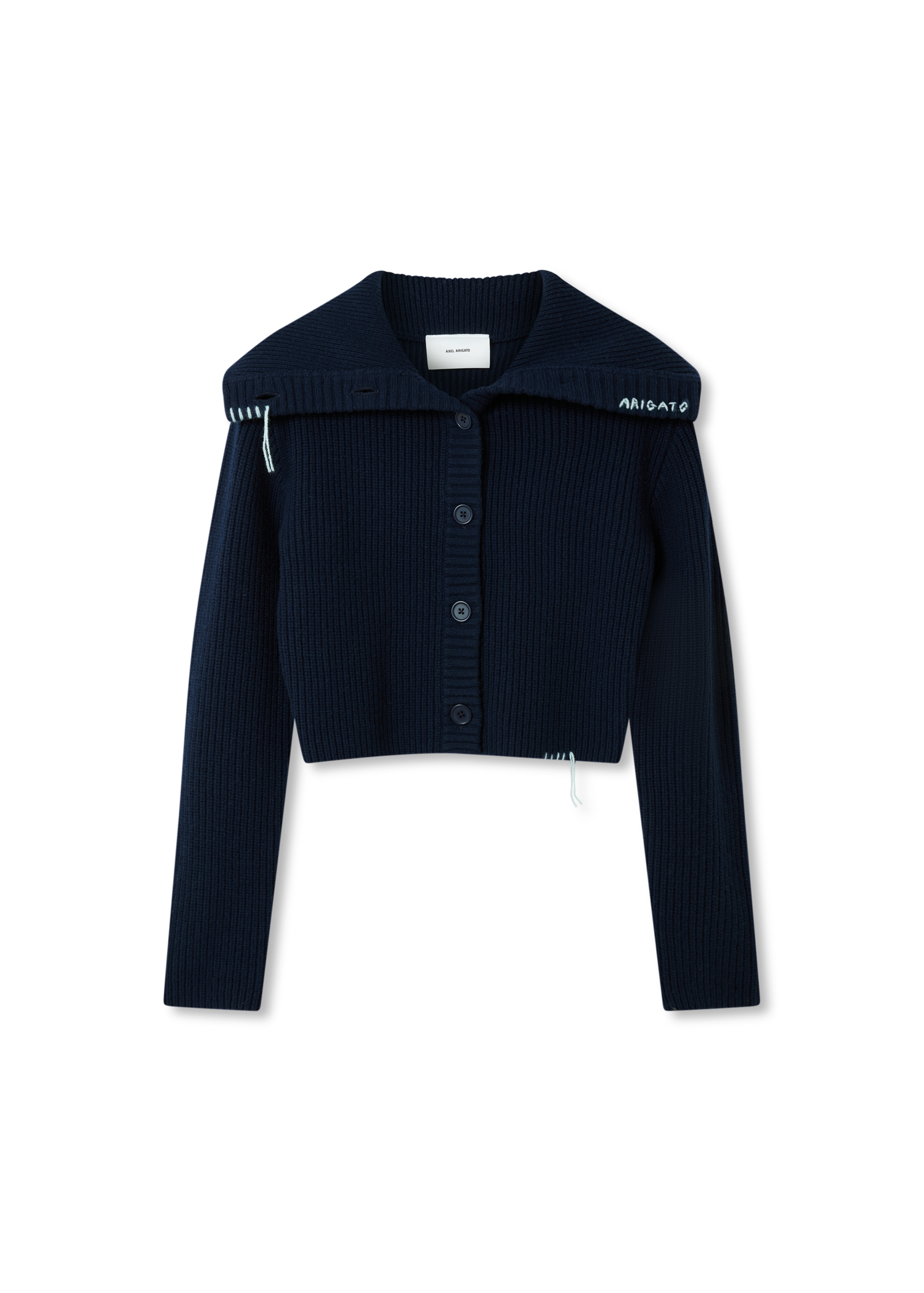 Džemper AXEL ARIGATO Celine Cropped Ribbed Knit Cardigan Tamnoplava | A3359001, 1