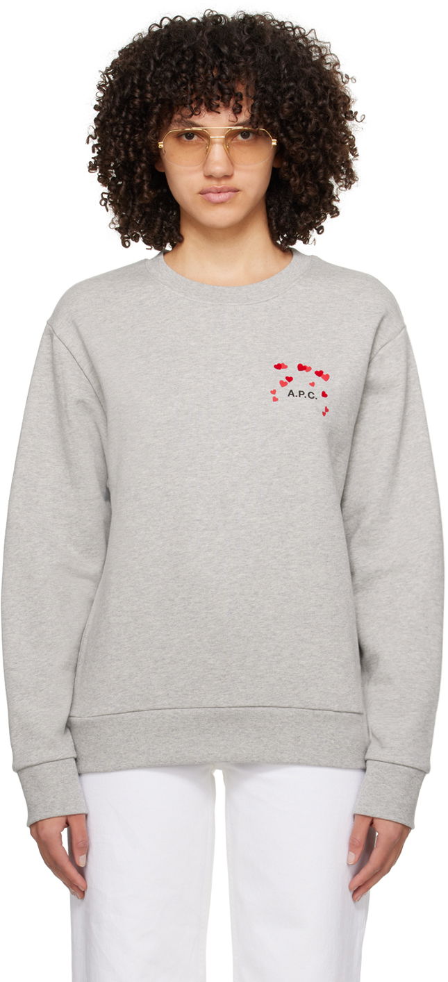 Dukserice A.P.C. Hearts Sweatshirt Siva | COEIP-M27895