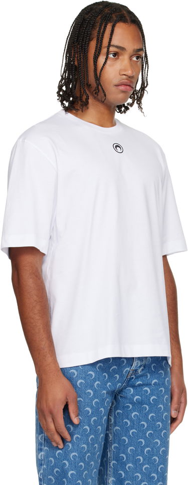 Majica kratkih rukava Marine Serre Moon Logo Jersey Loose Fit Short Sleeve T-Shirt Bijela | MTT077BCJER0009, 1