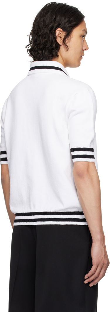 Polo majica Balmain Balmain Logo Knit Polo Bijela | EH0GB046KI49, 2