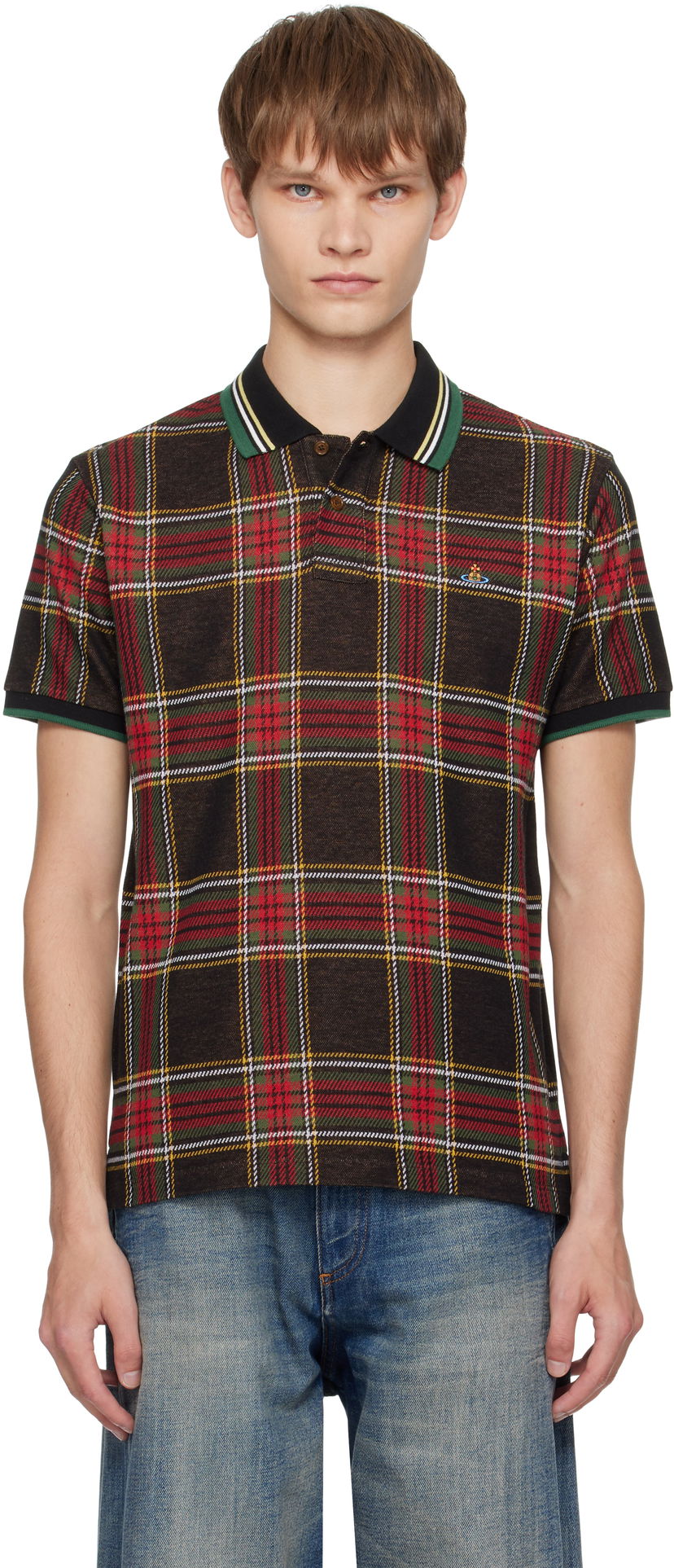 Polo majica Vivienne Westwood Vivienne Westwood Classic Plaid Polo Višebojno | 2H01000P-J009T-