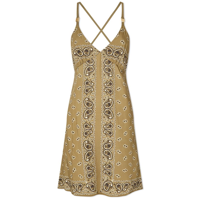 Haljina Palm Angels Paisley Slip Dress Zelena | PWDJ007S24FAB0015656