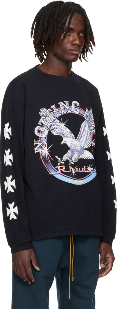 Majica kratkih rukava Rhude Rhude Notting Hill Eagle Graphic Long Sleeve T-Shirt Crna | RHPF25TT14012, 4