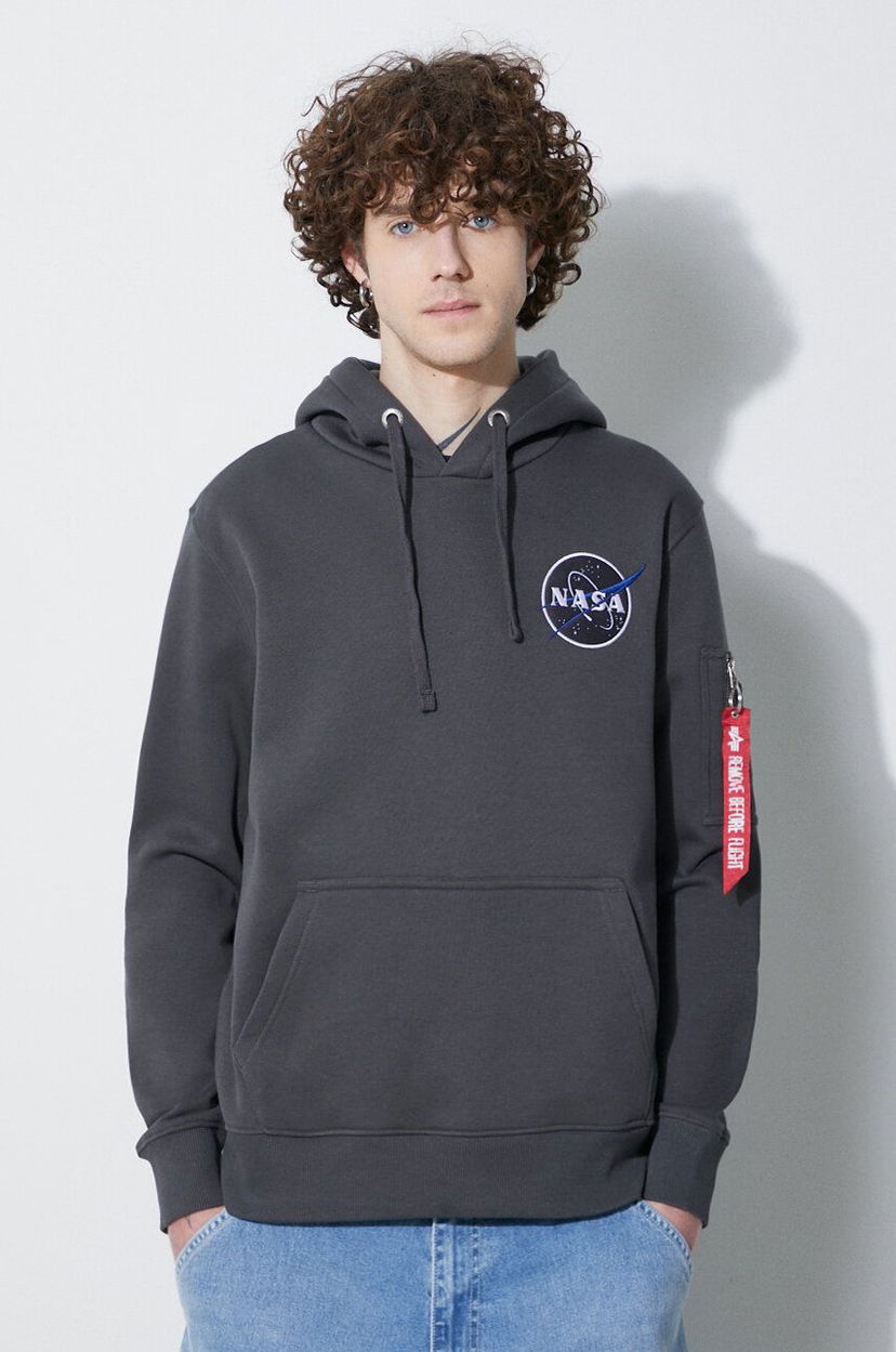 Dukserice Alpha Industries NASA Orbit Hoodie Siva | 146339.