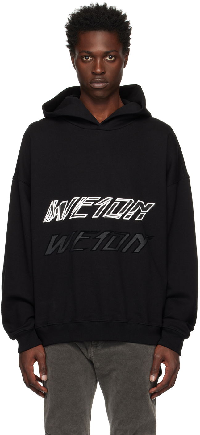 Dukserice We11done We11done Speed Logo Hoodie Crna | WD-TH3-22-776-U-BK