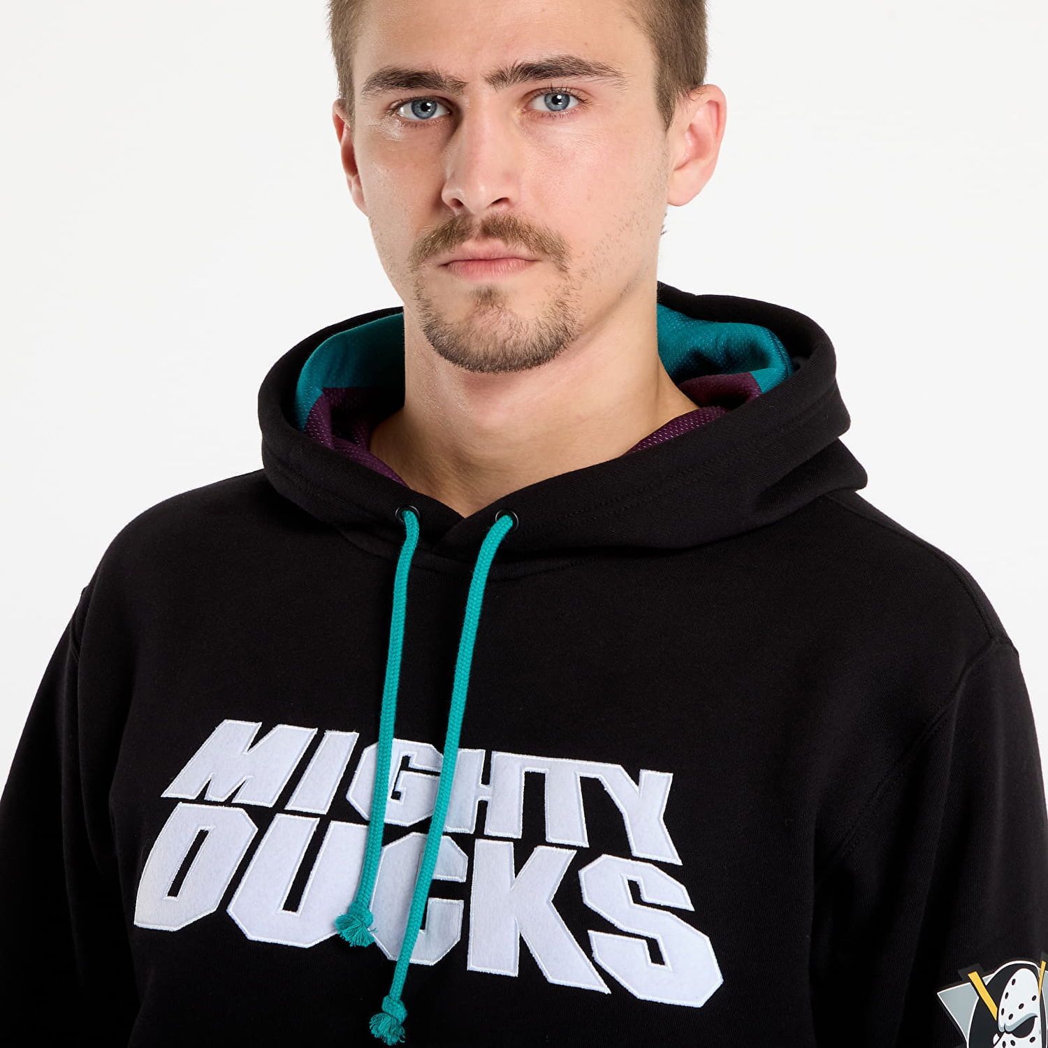 Dukserice Mitchell & Ness NHL Playmaker Mighty Ducks Vintage Logo Fleece Hoodie Crna | TH11148-ADUBLCK, 1
