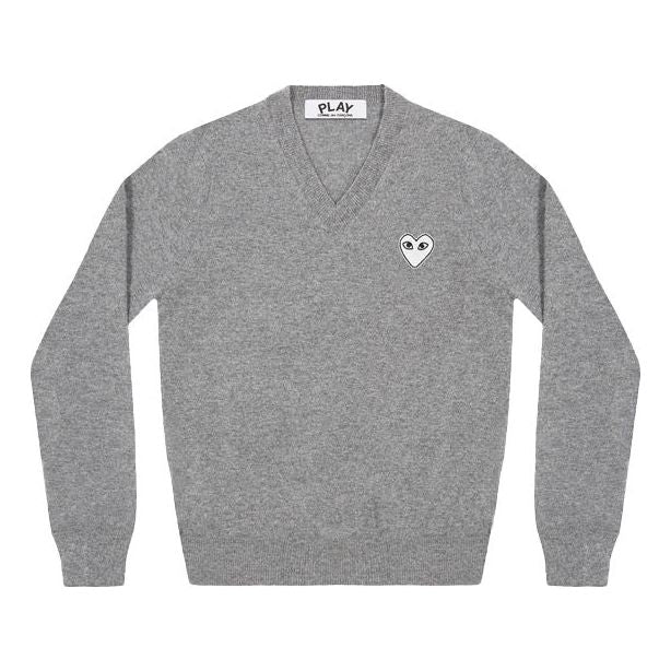 Džemper Comme des Garçons COMME des GARCONS PLAY V-Neck Pullover Siva | AZ-N063-051-1