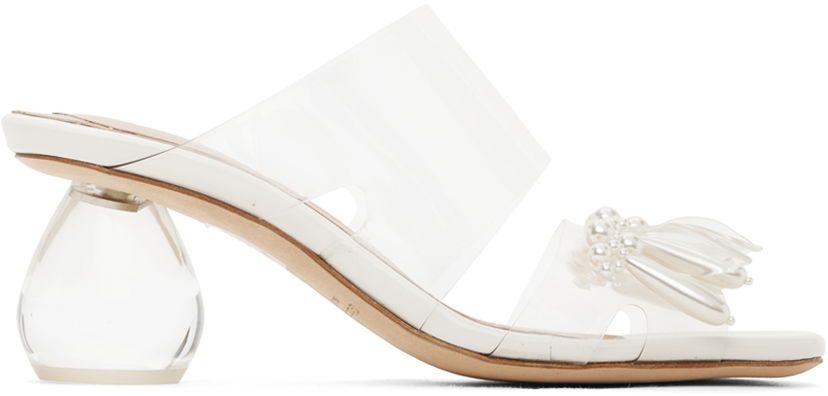 Dodaci Simone Rocha Simone Rocha Beaded Perspex Heeled Sandals Bijela | LH12B 0743