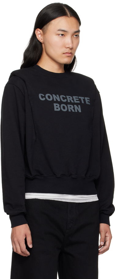 Dukserice Han Kjøbenhavn Han Kjobenhavn Collared Crewneck Sweatshirt Crna | M-134680, 1
